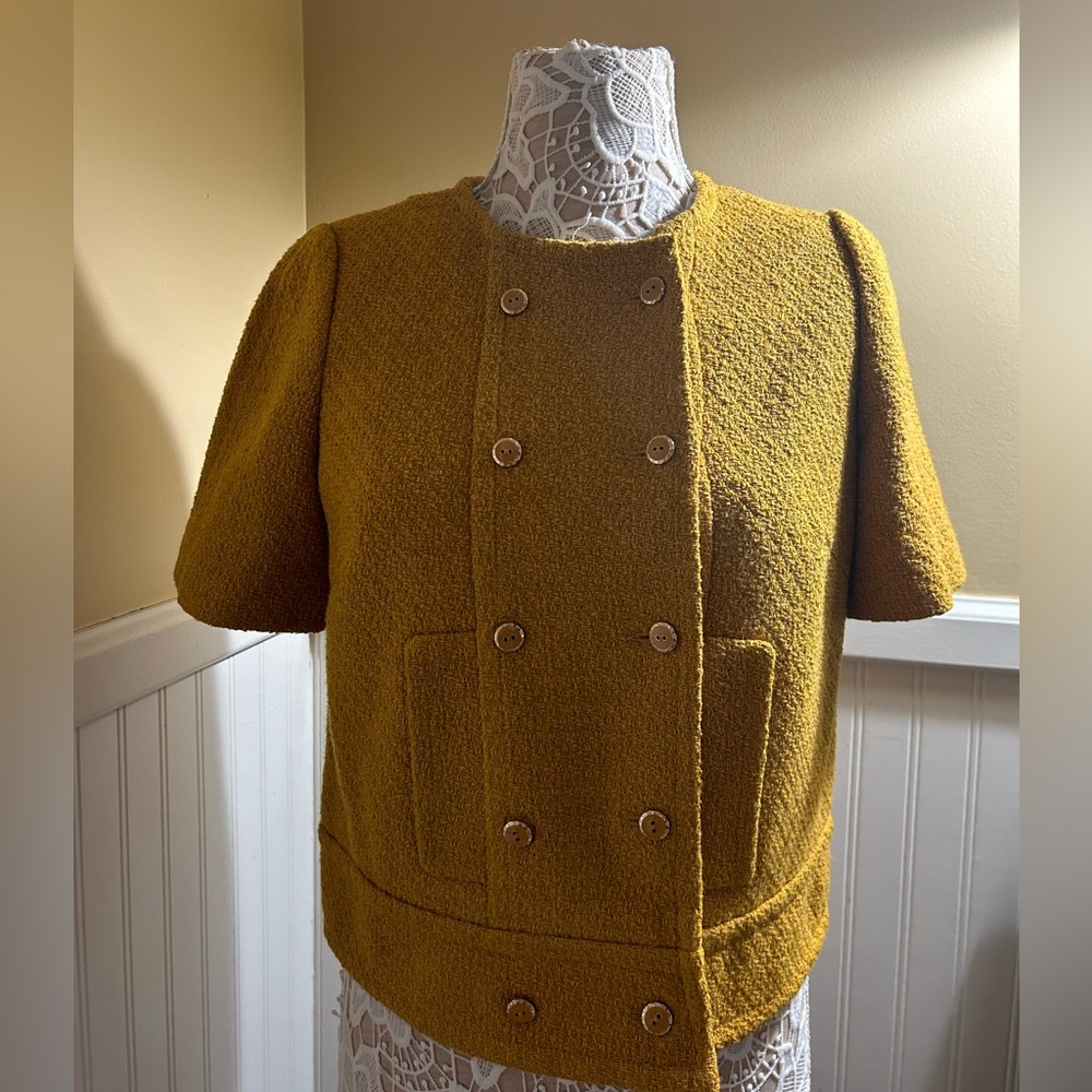Anthropologie CIDRA yellow boucle jacket
